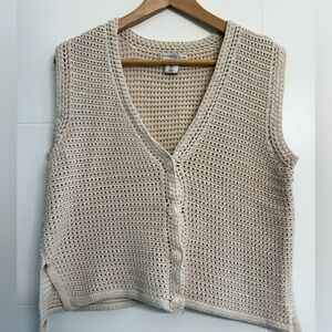 Sincerely Jules Oversized Crochet Vest, size small.